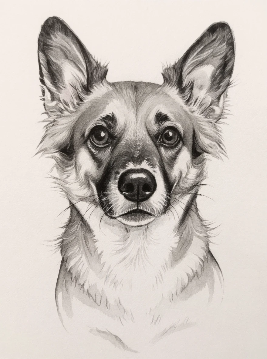 Doggo Ink Wash Headshot
