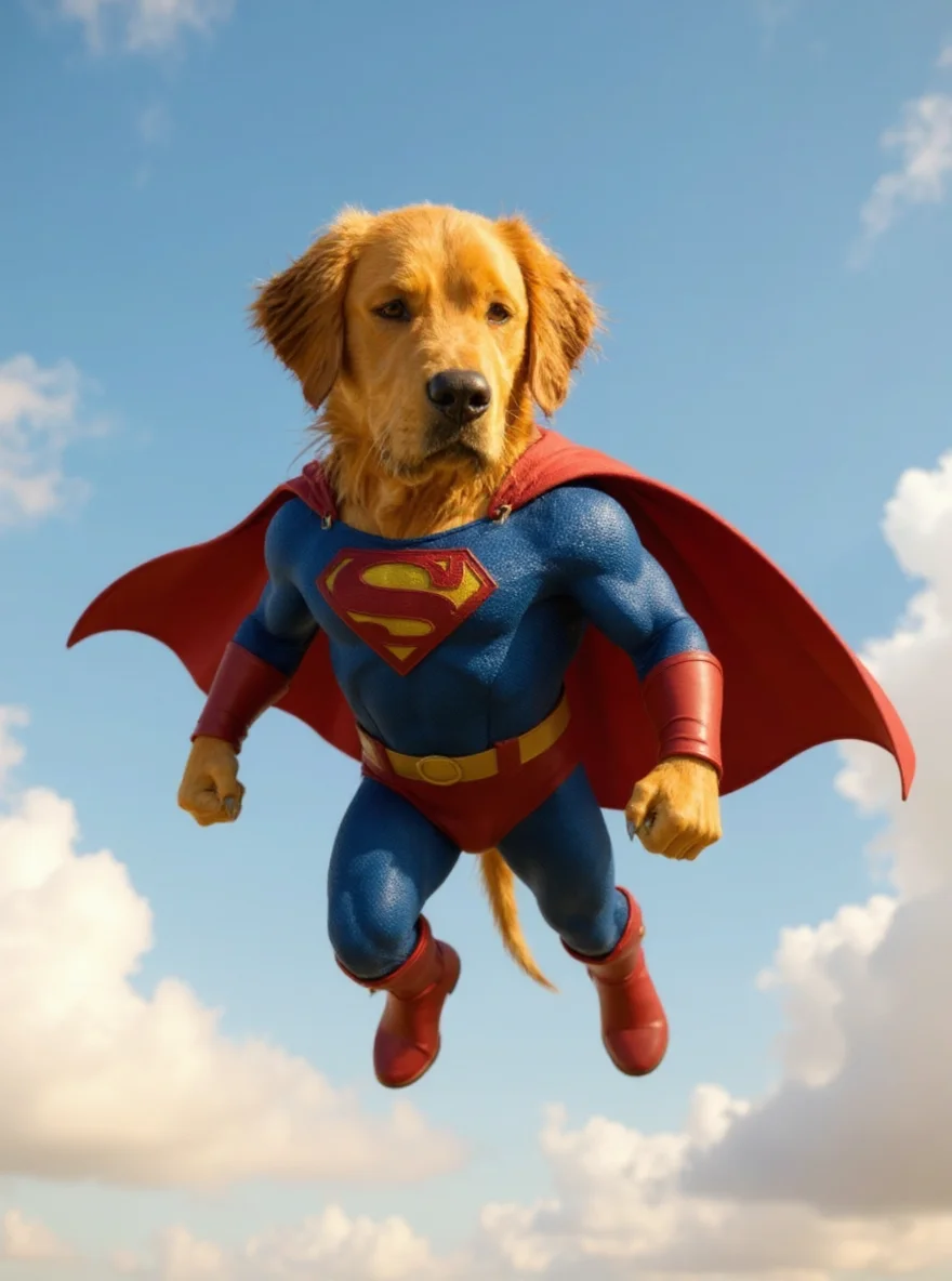 Bella the Golden Retriever as Super Pet