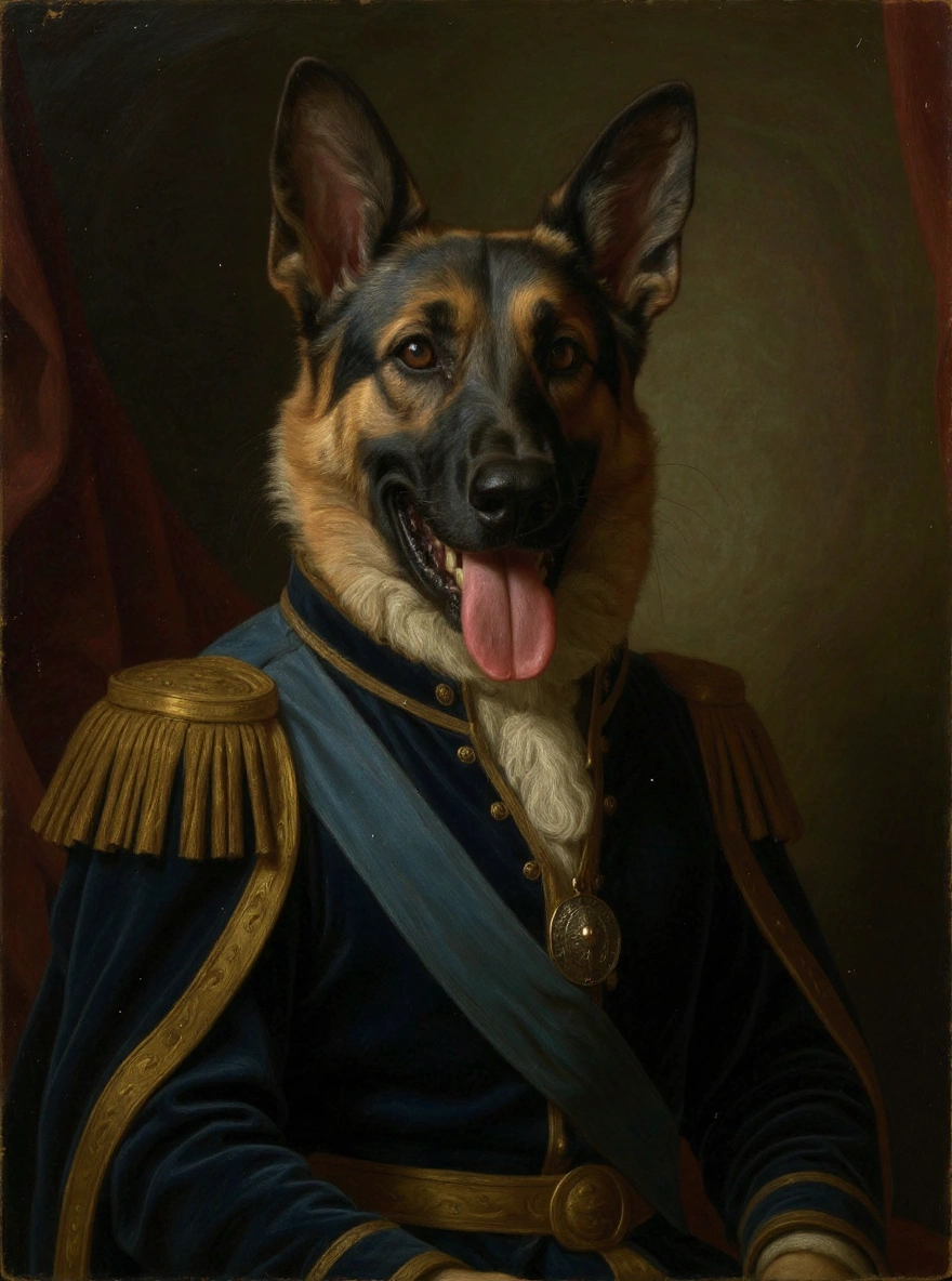 Rocky the German Shepherd as The Prince