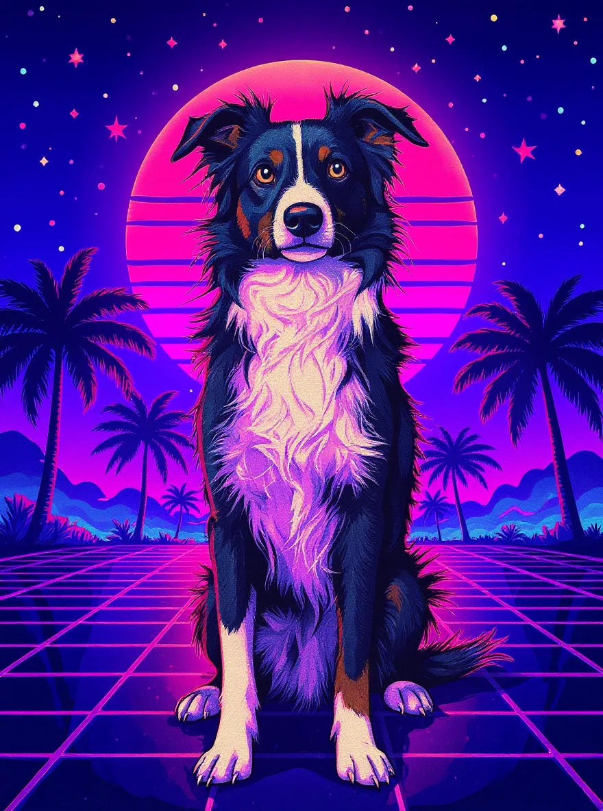 Synthwave Cosmic Sunset
