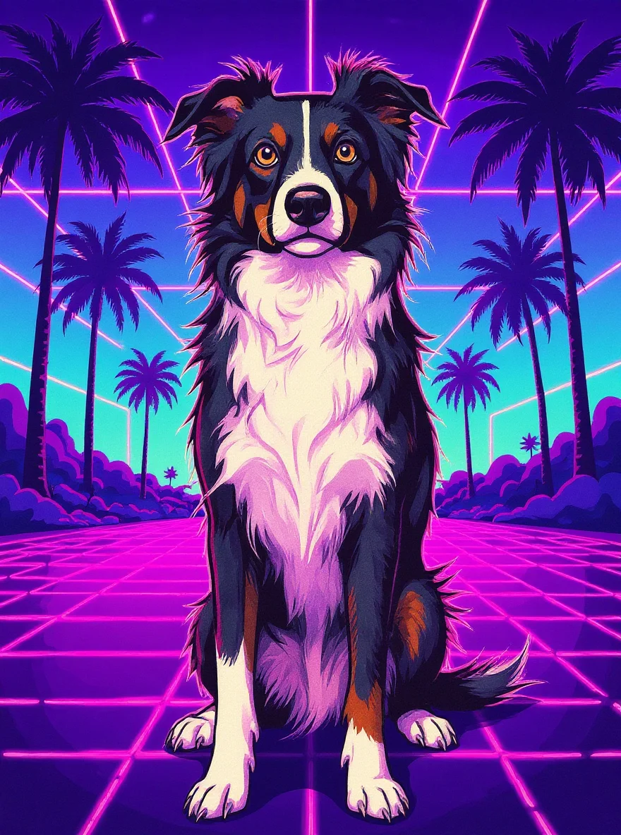 Synthwave Neon Grid
